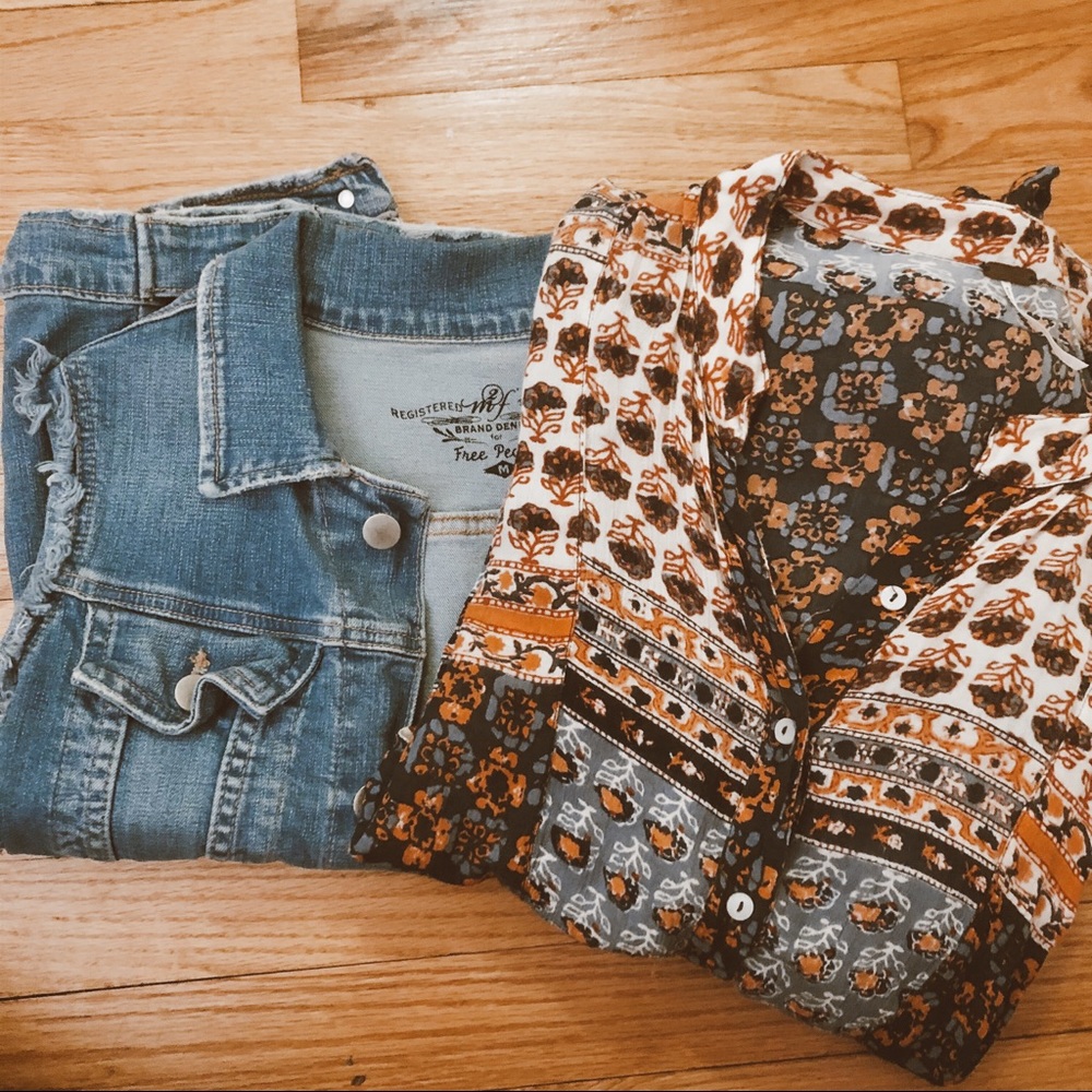 Free People Caravan Patchwork Printed Button Down - image 5